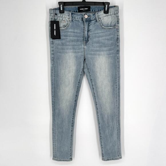 Homme + Femme NEW Skinny Blue Jeans Mens Sz 32 Light Wash Stretch Streetwear - Picture 1 of 9